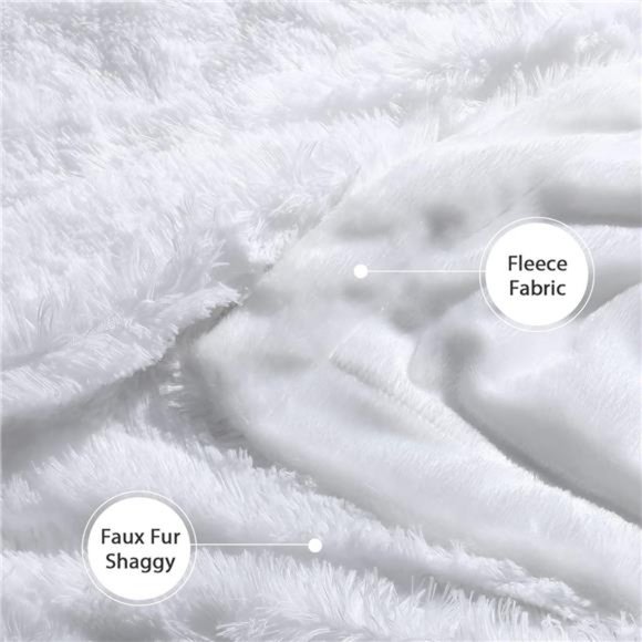 Decorative Extra Soft Faux Fur Blanket Twin Size 70" x78",Solid Reversible Fuzzy - Picture 5 of 6